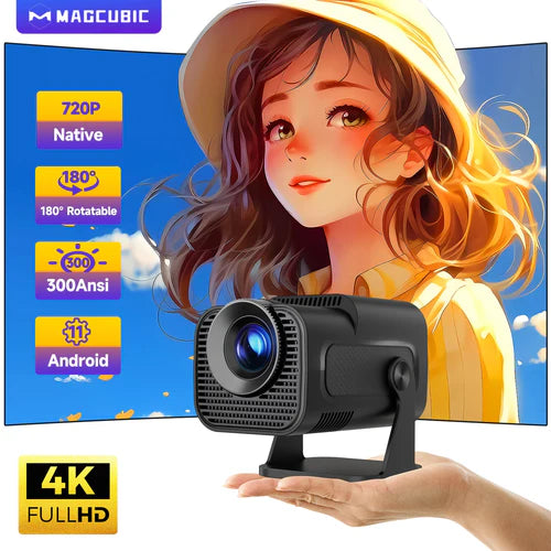 Magcubic HY320 Mini Newly Native 720P 4K Projector 300ANSI Android 11 Wifi6 BT5.0 Cinema Outdoor Portable 180° Rotable Projector