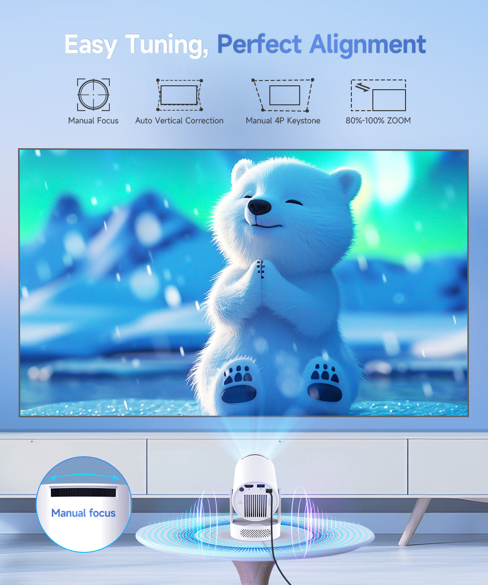 Magcubic 4K HY300 Pro+ Projector Built in 5W Speaker 1280*720P Android 14 8000 Lumens Wifi6 BT5.4 Outdoor Portable Projector
