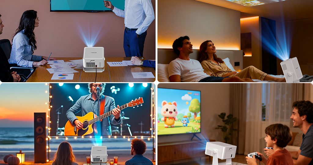 Office meeting & Outdoor cinema & Play Game